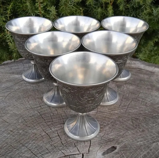 Олов`яні винні келихи бокали 6 шт 120 мл Handwerks Siegel Німеччина З аукціону