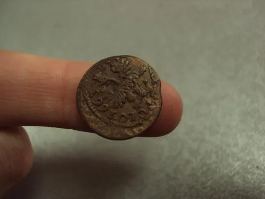 монета солид 1663 год польша бронза №6 Продаж