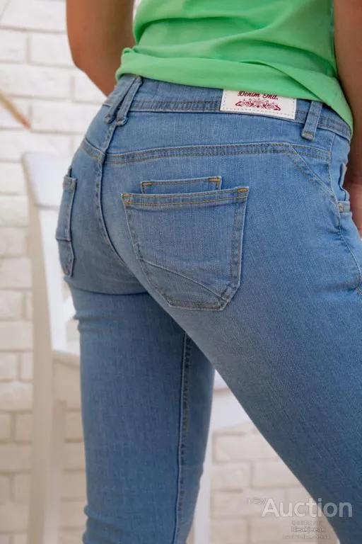 Джинсы женские, Скинни со средней посадкой, цвет Голубой, 167R604 Де купити