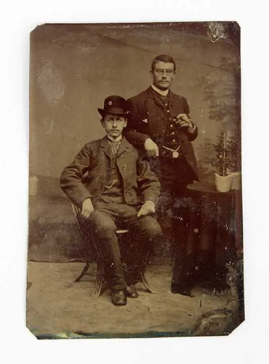 Ферротип ferrotype Двоє друзів 1870-80-ті рр. Germany Ціна