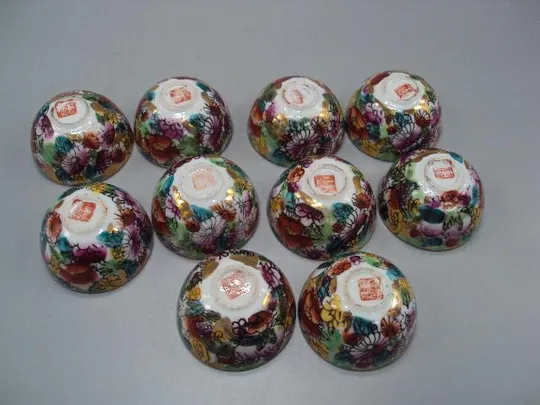 Рюмки для саке фарфор Япония рюмка высота 2,4 см, диаметр 4,8 см лот 10 шт №13667 Недорого