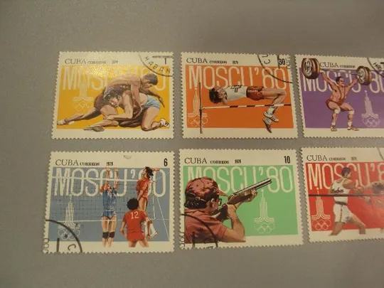 марка серия Куба 1979 спорт олимпиада москва 1980 лот 6 шт гаш №1461 Продаж