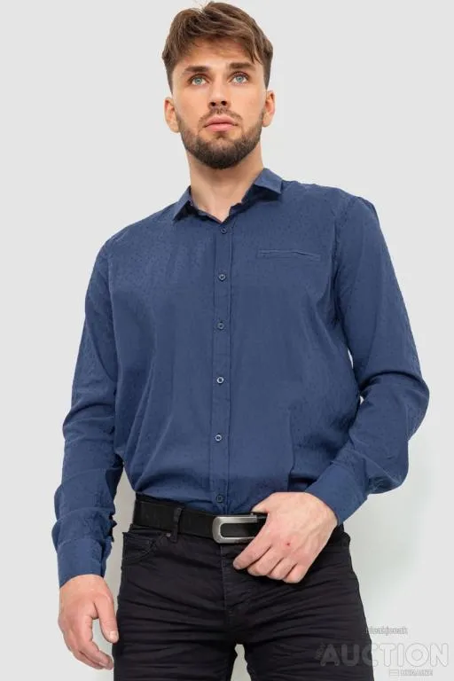 Рубашка мужская, цвет синий, 131R4686 Ціна