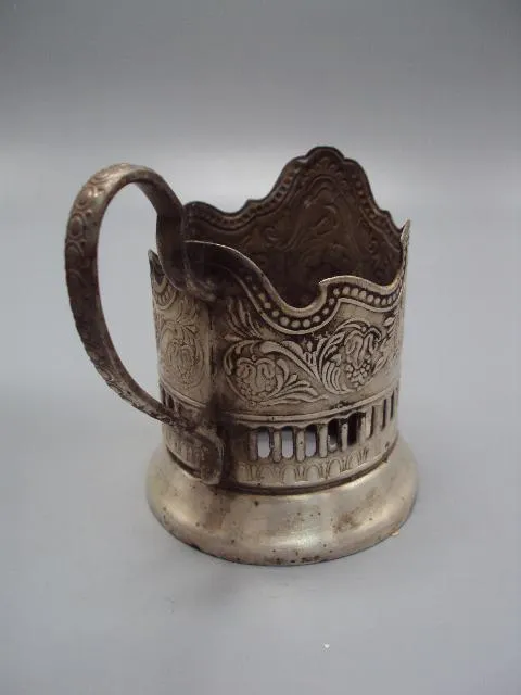 Подстаканник ракета космос Кремль листья узор мнц ссср высотра 9,8 см, диаметр 6,8-6,9 см №3375 З аукціону