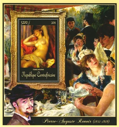 фото, ЦАР-Живопись-Ренуар-2011. Чистый красивый Блок. MNH.