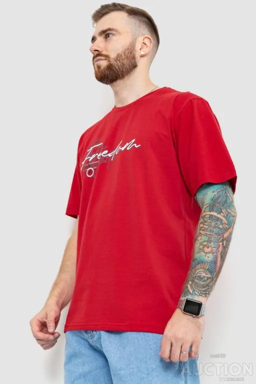 Футболка мужская батал, цвет красный, 208R019 З аукціону