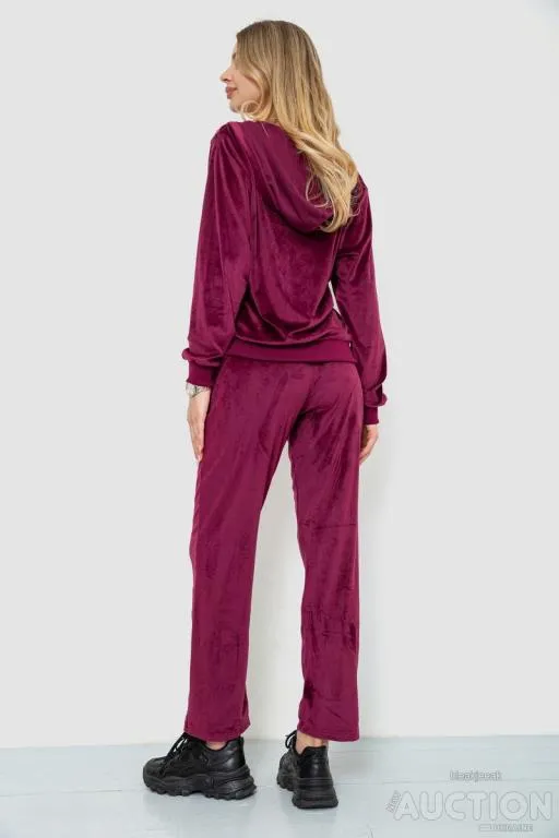 Спорт костюм женский велюровый, цвет бордовый, 244R9110 Продаж