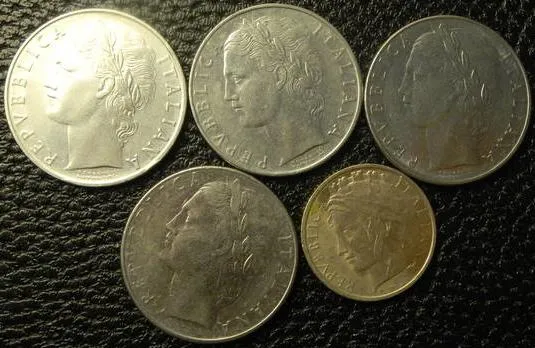 Купити 100 лір Італії (порічниця) 5шт, всі різні