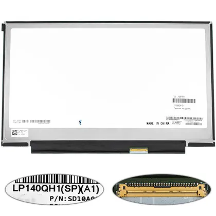 фото, Матриця 14.0 LP140QH1-SPA1 (2560*1440, 40pin(eDP), LED, SLIM (без планок та вушек), матова, роз'єм праворуч знизу) для ноутбука