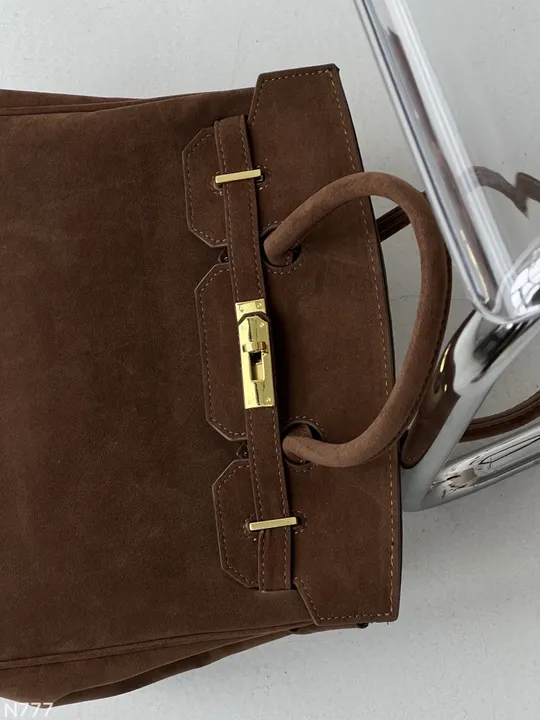 Сумка в стилі Hermes in Suede коричнева Інтернет-аукціон