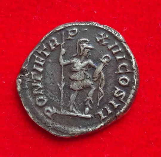 Купити 210 год н.э. монета денарий Воин с копьём и кинжалом, имп Каракалла ft274