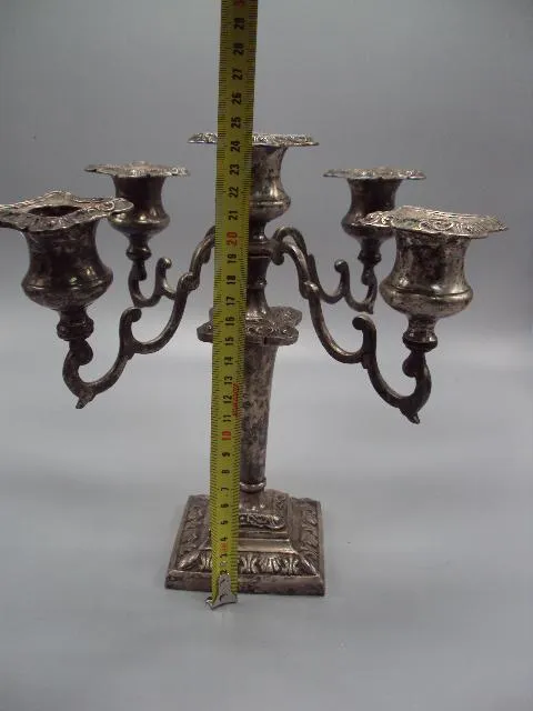 Купити Подсвечник мельхиор канделябр на пять свечей высота 24,5 см (№1438)