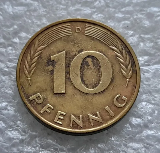 (2229) 10 пфенігів 1988 Німеччина, &quot;D&quot;(Мюнхен) (Германия, пфенниг) З аукціону