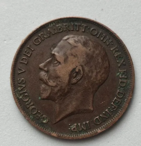 Медная монета 1 пенни 1914 год Король Британии Георг Пятый, хорошее состояние gp264 Ціна