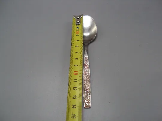 Купити Столовые приборы чайная ложка нерж ЗиШ узор цветы листья листочки нержавейка длина 14,1 см №18631в