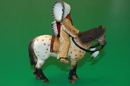 ІНДІАНЕЦЬ ВОЖДЬ СІУ на коні индеец SCHLEICH 90-100мм ФРГ ФРН З аукціону