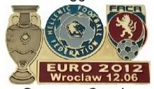 Футбол - матчевый значок из серии  "ЕВРО 2012"  ГРЕЦИЯ - ЧЕХИЯ Ціна