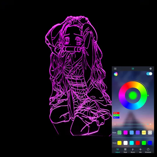 Акриловий світильник-нічник керування з телефона Незуко Камадо 2 tty-n001366 Ціна