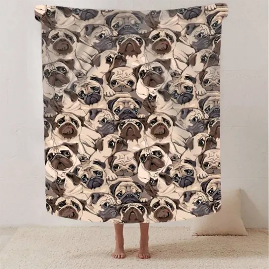 Купити Плед 3D Пушистый мир мопсов 2772_B 12911 135х160 см