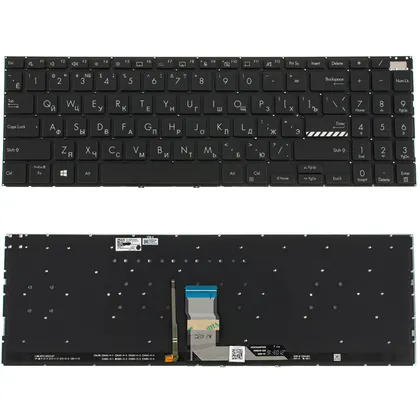 фото, Клавіатура для ноутбука ASUS (M3500 series), rus, black, без кадру, підсвічування клавіш