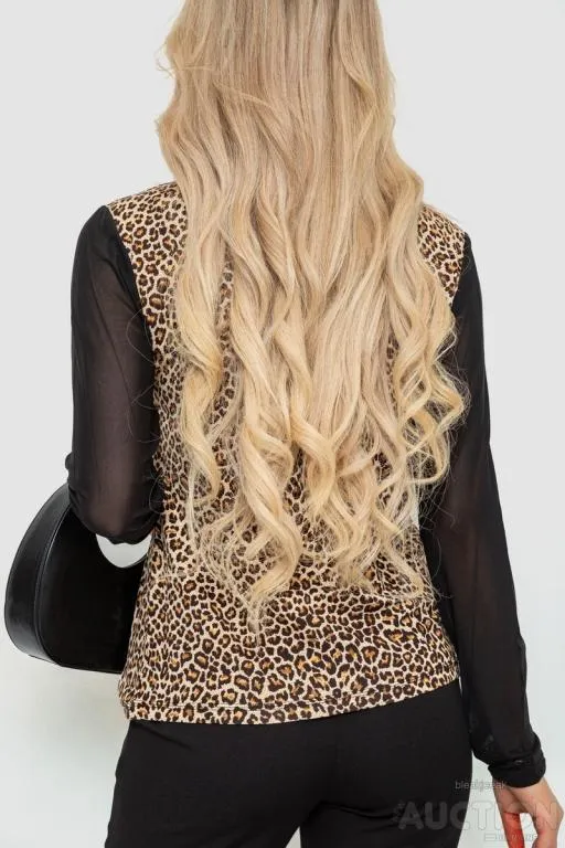 Лонгслив женский с рукавом в сетку, цвет леопардовый, 186RG400 Продаж