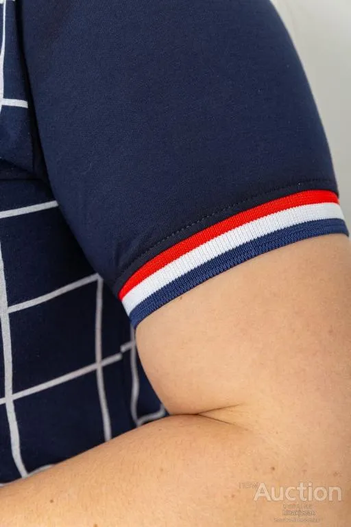 Платье в клетку повседневное, цвет темно-синий, 231R6234 Де купити