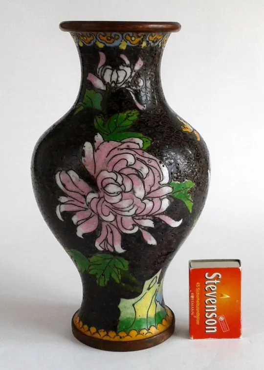 Антикварна колекційна ваза клуазоне Cloisonne мідь XIX століття Ціна