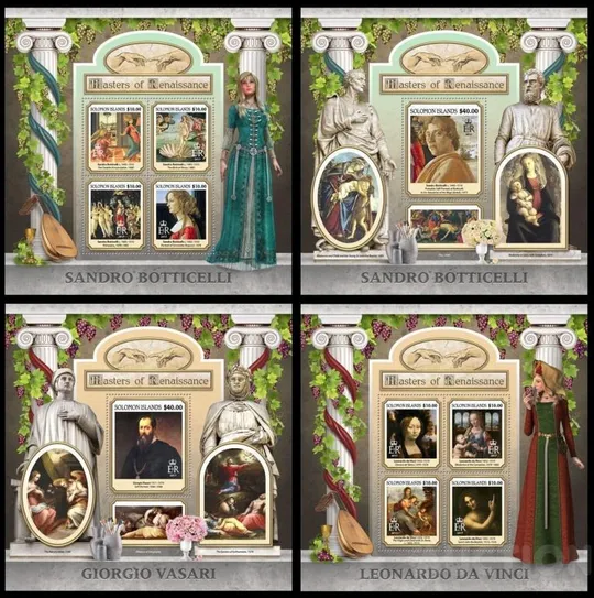 Соломоновы о-ва-Живопись-2017.Чистый полный красивый комплект-20 М/Листов.Yvert&amp;Tellier=380.00 Euro.MNH. З аукціону