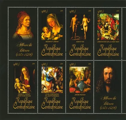 фото, ЦАР-Живопись-Дюрер-2011. Чистый красивый М/Лист. MNH.