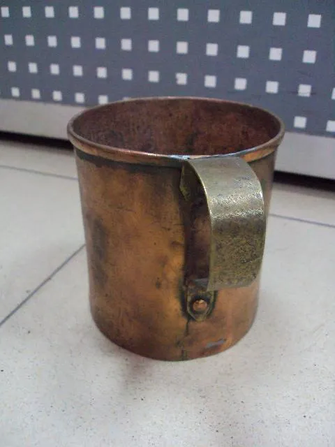 Кружка медь старая высота 12 см, диаметр 11,5 см №622 Недорого