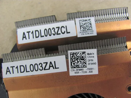 596-1 система охолодження AT1DL003ZAL  AT1DL003ZCL  0F84N0 для Dell Latitude E7470  7470 оригінал Інтернет-аукціон