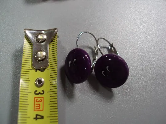 бижутерия серьги разные смайлики белые, желтые, фиолетовые лот №10887 Характеристики