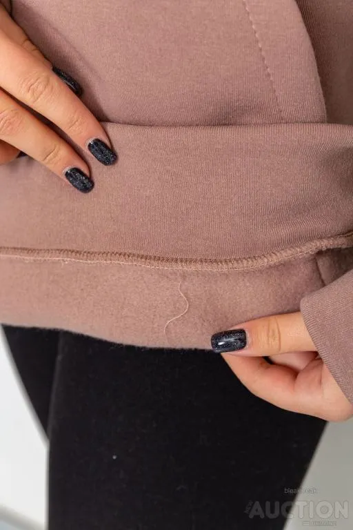 Худи женское на флисе, цвет мокко, 214R105 Інтернет-аукціон