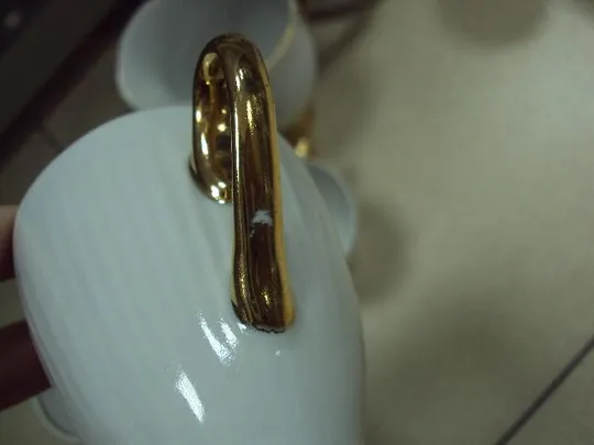 Сервиз кофейный набор чайник, сливочник и чашки фарфор полонное лот №10974 З аукціону