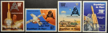 фото, Нигер Космос Викинг Марс 1977 Надпечатка Аполло-11 1979