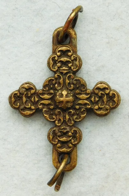 фото, Хрест - з візерунками - підвіска  метал