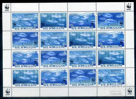 Бермудские о-ва-Рыбы-Тунцы-2004.Чистый полный красивый комплект.  MNH. Ціна