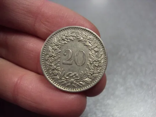 монета швейцария 20 раппен 1970 №8605 Продаж