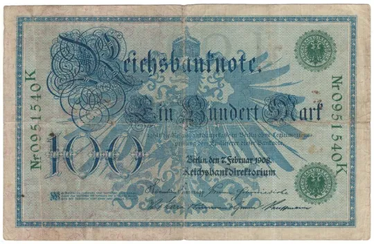 100 марок 1908 року Німеччина Ціна