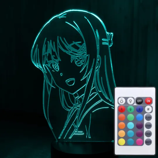 Акриловий світильник-нічник з пультом 16 кольорів Дівчинка-Зайчик tty-n001617 Ціна