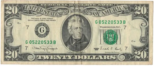 20 долларов 1990 года серия G США Ціна