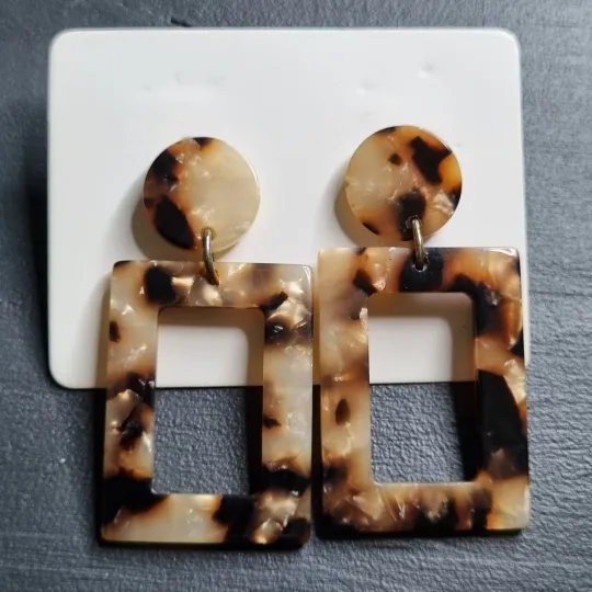 Сережки з леопардовим принтом, акрил Ціна