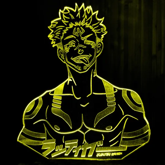 Акриловий світильник-нічник Ремен Сукуна (Магична Битва) жовтий tty-n000999 Ціна