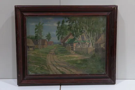 Картина Сельский пейзаж. Село. масло картон 48х39 №78 Ціна
