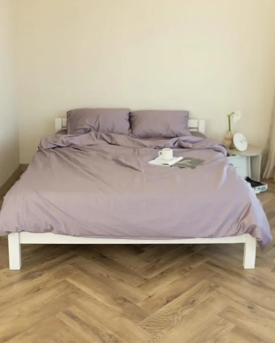 Купити Постельное белье семейное Dushka Home Сатин Люкс 20903 160х215х2 см бледно-лавандовое