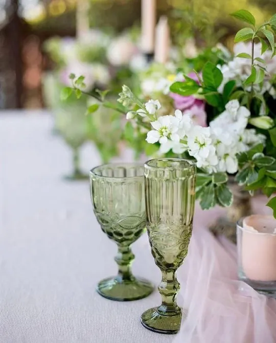 Бокал для шампанского 180 мл Винтаж зеленый OLens 34215-14-1 Ціна