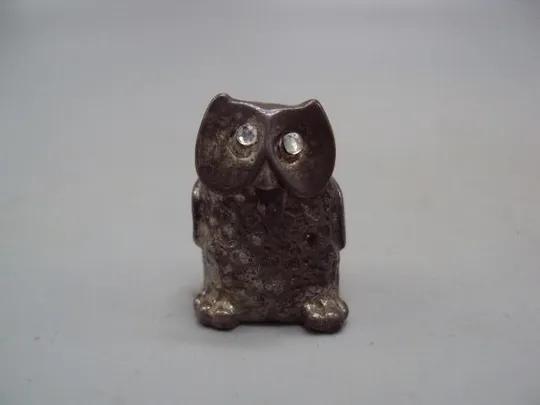 Фигура миниатюра статуэтка сова птица совушка птичка совенок серебро вес 16,51 г высота 2,2 см №29 Ціна