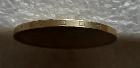 (7489) 1 гривня 2001 1АД1 широкий кант реверса - пелюстки наближені до канту (1 гривна 2001 1АД1) З аукціону