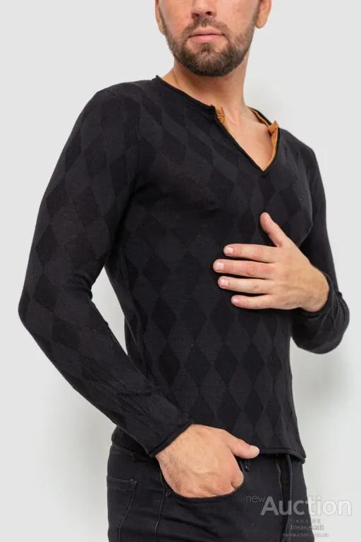 Свитер мужской, цвет черный, 235R2010 З аукціону