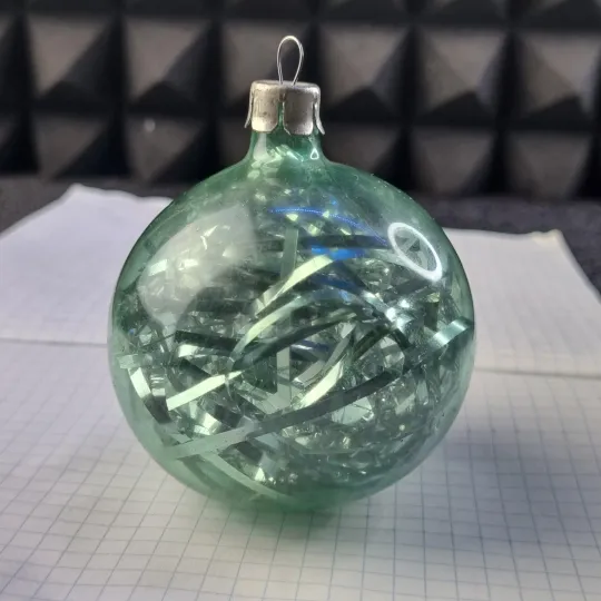 Елочный шар из зелёного стекла с мишурой, ссср Інтернет-аукціон